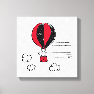 PEANUTS Red & Black Pattern Canvas Print