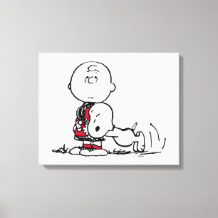 PEANUTS Red & Black Pattern Canvas Print