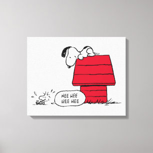 PEANUTS Red & Black Pattern Canvas Print