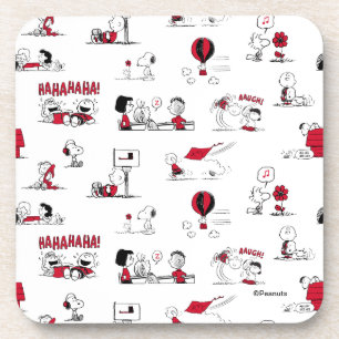 PEANUTS   Red & Black Pattern Coaster