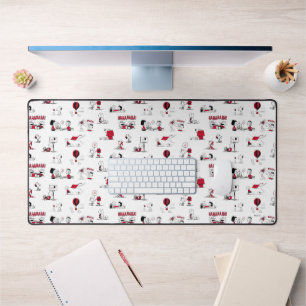 PEANUTS   Red & Black Pattern Desk Mat