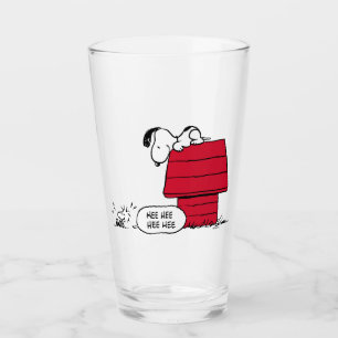 PEANUTS   Red & Black Pattern Glass