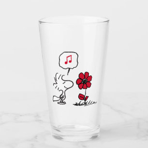 PEANUTS   Red & Black Pattern Glass