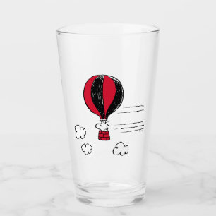 PEANUTS   Red & Black Pattern Glass