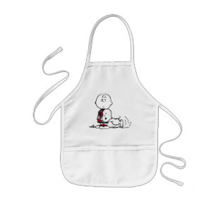 PEANUTS   Red & Black Pattern Kids Apron