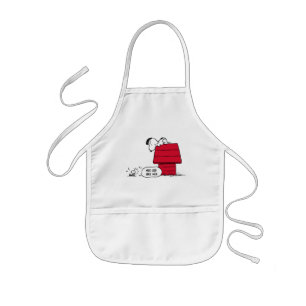 PEANUTS   Red & Black Pattern Kids Apron