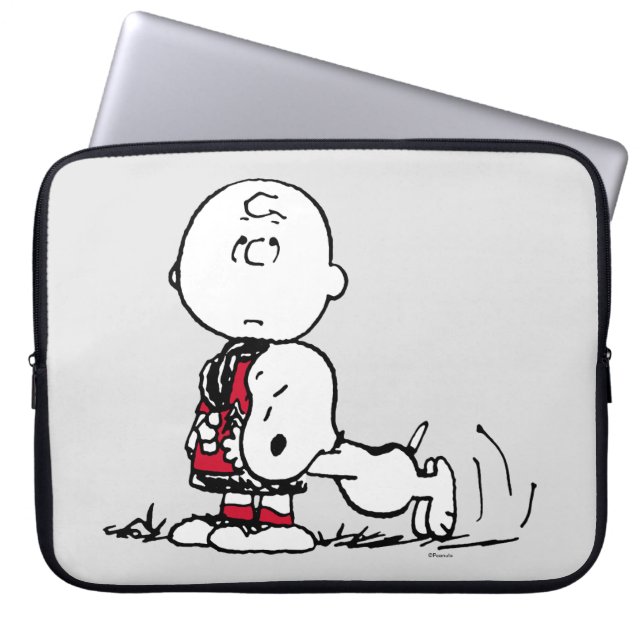 PEANUTS | Red & Black Pattern Laptop Sleeve (Front)