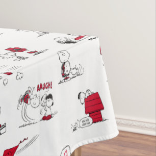 PEANUTS   Red & Black Pattern Tablecloth