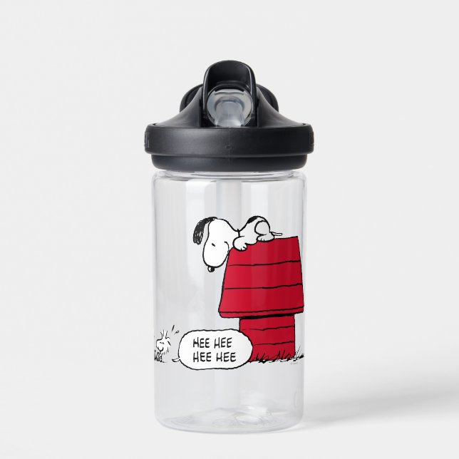 PEANUTS | Red & Black Pattern Water Bottle (Front)
