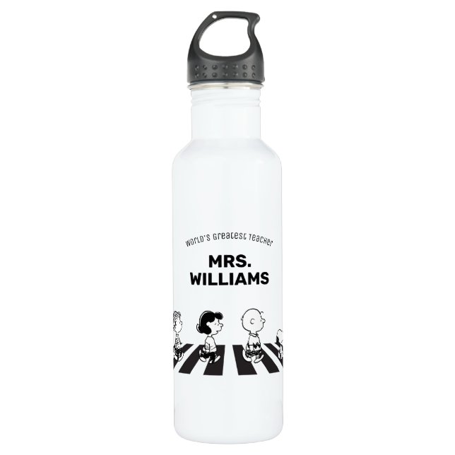 Peanuts | Rock Tees Greatest Teacher Personalized 710 Ml Water Bottle (Front)