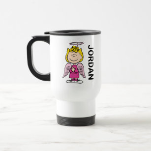 Peanuts   Sally Angel   Add Your Name Travel Mug