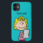 Peanuts | Sally iPhone 11 Case<br><div class="desc">Sally is the loveable younger sister of Charlie Brown. Check out this cute Peanuts design featuring Sally possibly giving a book report.</div>