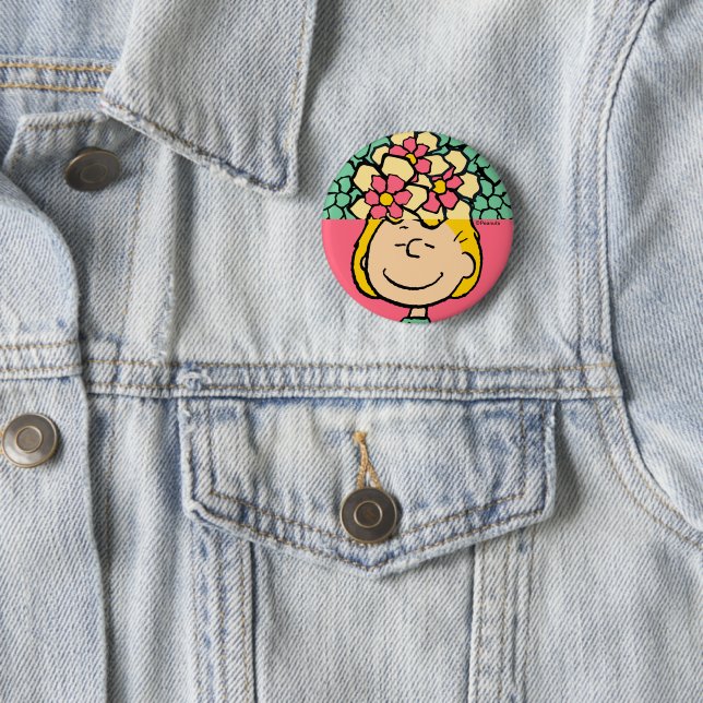 Peanuts | Sally Half & Half Flowers 6 Cm Round Badge (In Situ)