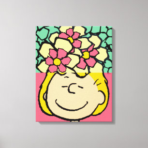Peanuts Sally Half & Half Flowers Canvas Print