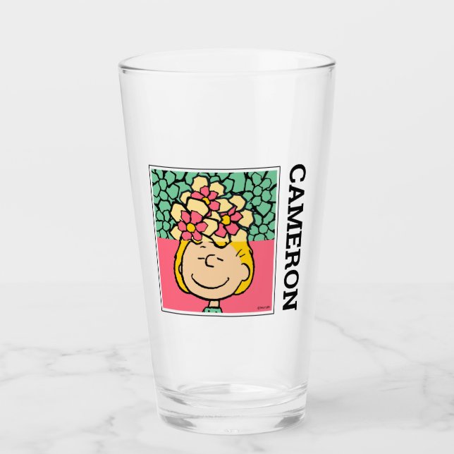 Peanuts | Sally Half & Half Flowers Glass (Front)
