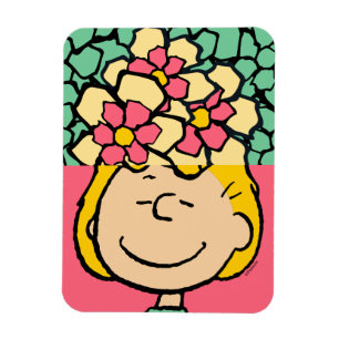 Peanuts   Sally Half & Half Flowers Magnet