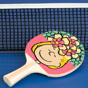 Peanuts   Sally Half & Half Flowers Ping Pong Paddle