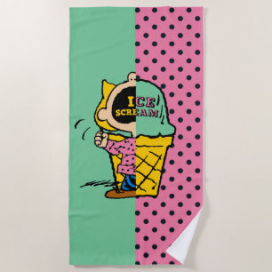 Peanuts   Sally Ice Cream Half & Half Beach Towel