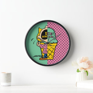 Peanuts   Sally Ice Cream Half & Half Clock