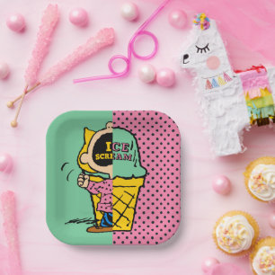 Peanuts   Sally Ice Cream Half & Half Paper Plate