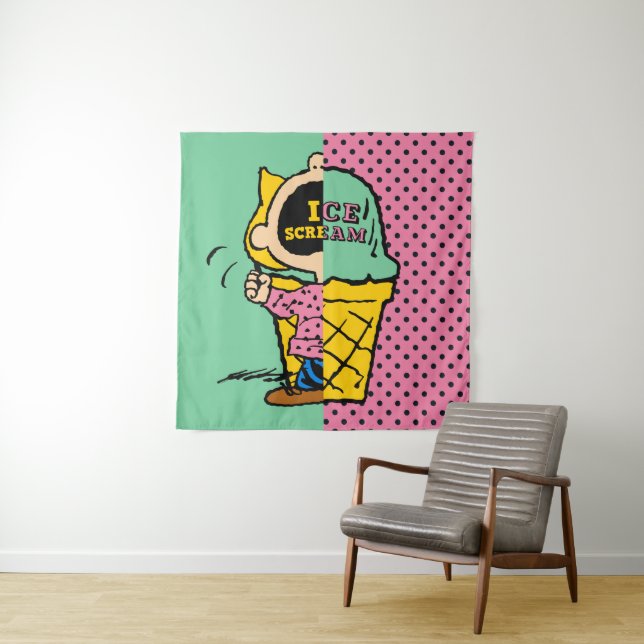 Peanuts | Sally Ice Cream Half & Half Tapestry (In Situ)