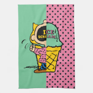 Peanuts   Sally Ice Cream Half & Half Tea Towel