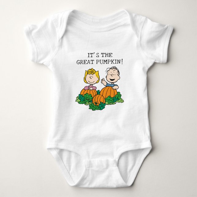 Peanuts | Sally & Linus in the Pumpkin Field Baby Bodysuit (Front)