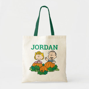 Peanuts   Sally & Linus in the Pumpkin Field Tote Bag