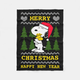 Peanuts Santa Claus Hug Fleece Blanket