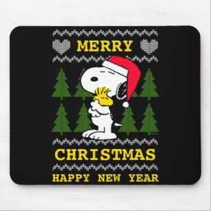 Peanuts Santa Claus Hug Mouse Pad