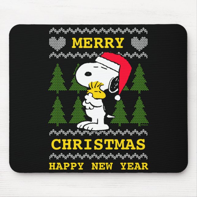 Peanuts Santa Claus Hug  Mouse Pad (Front)