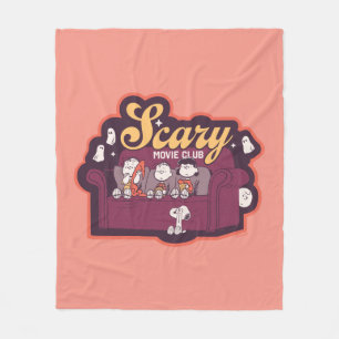 Peanuts Scary Movie Club Halloween Couch Fleece Blanket