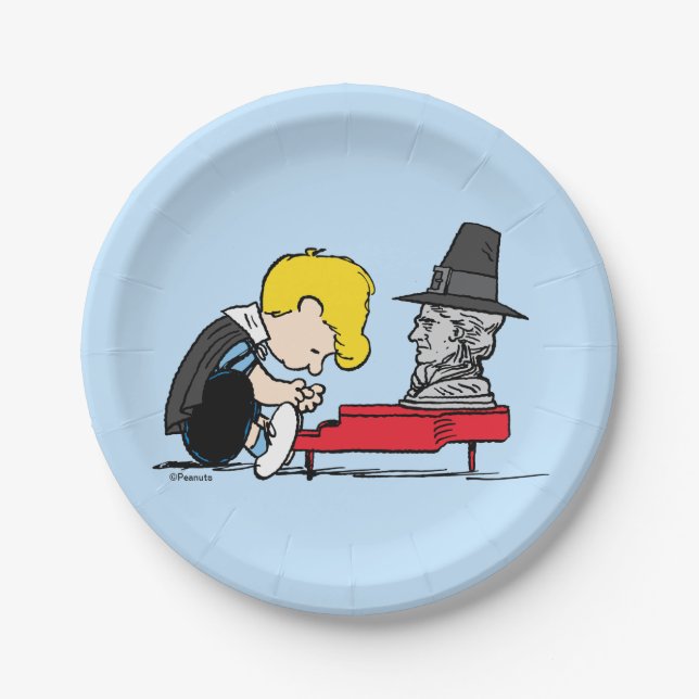 Peanuts | Schroeder Pilgrim Paper Plate (Front)