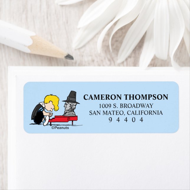 Peanuts | Schroeder Pilgrim Return Address Label (Insitu)