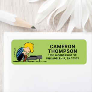 Peanuts   Schroeder Return Address Label