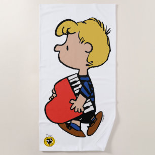 Peanuts   Schroeder Travelling Piano Beach Towel