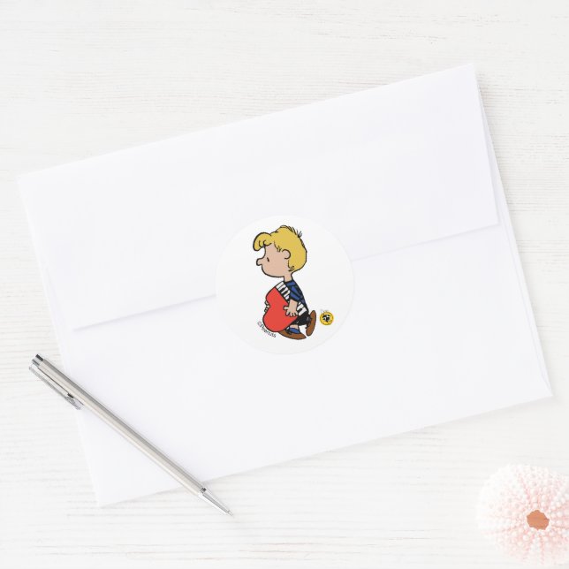 Peanuts | Schroeder Travelling Piano Classic Round Sticker (Envelope)