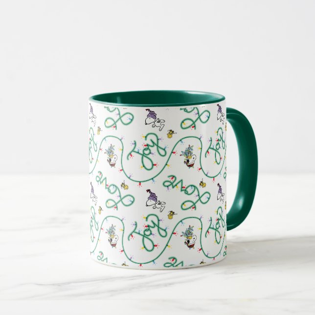 Peanuts | Shiny and Bright Christmas Love Pattern Mug (Front Right)