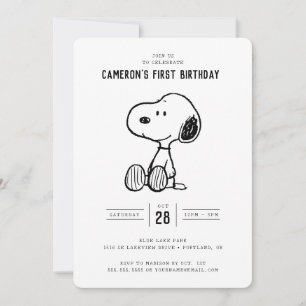 Peanuts   Simple Snoopy Birthday Invitation