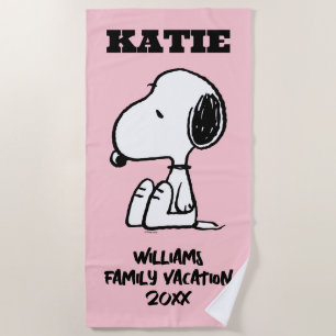 Peanuts Sitting Snoopy Family Vacation Beach Towel