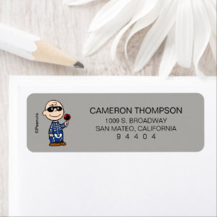 Peanuts   Skeleton Charlie Brown Return Address Label