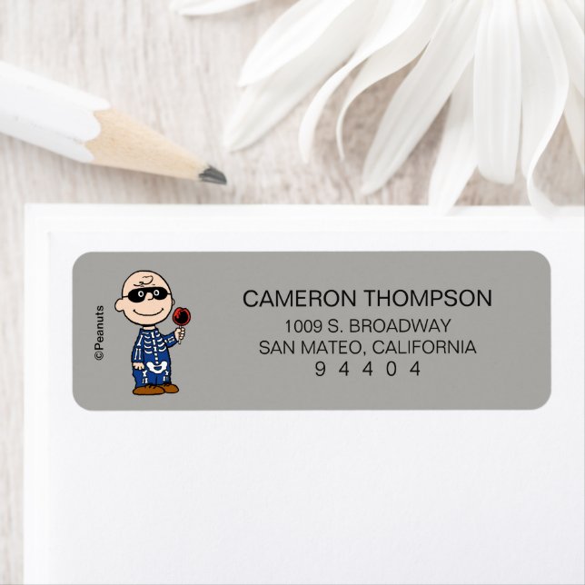 Peanuts | Skeleton Charlie Brown Return Address Label (Insitu)