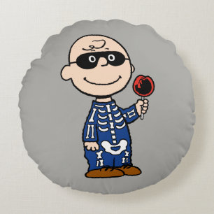 Peanuts   Skeleton Charlie Brown Round Cushion