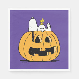 Peanuts   Snoopy and Woodstock Jack-O-Lantern Napkin
