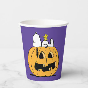 Peanuts   Snoopy and Woodstock Jack-O-Lantern Paper Cups