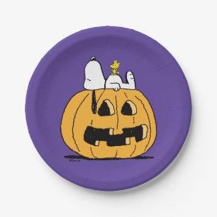 Peanuts   Snoopy and Woodstock Jack-O-Lantern Paper Plate