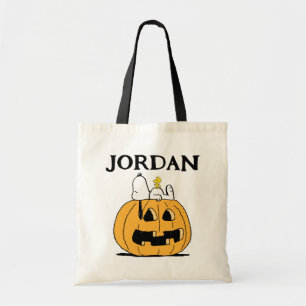 Peanuts   Snoopy and Woodstock Jack-O-Lantern Tote Bag
