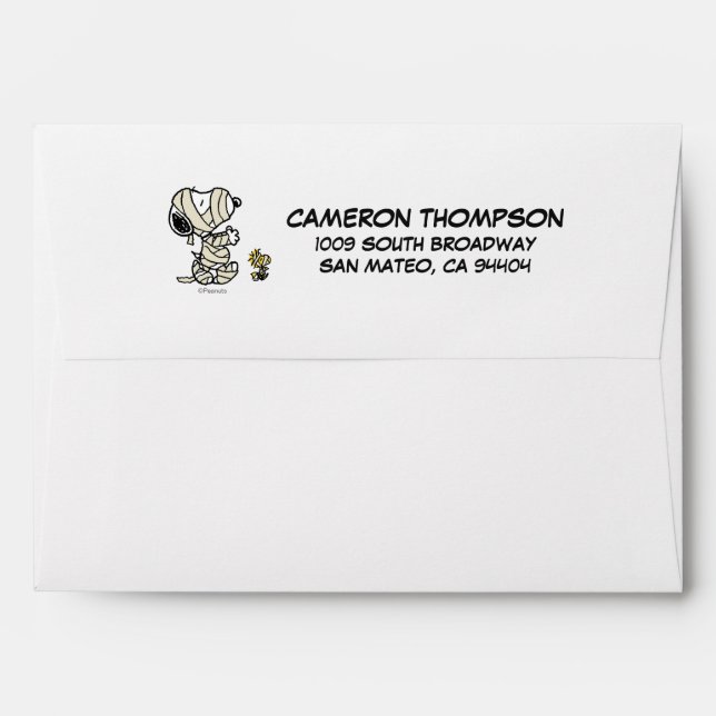 Peanuts | Snoopy and Woodstock Mummies Envelope (Back (Top Flap))