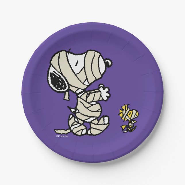 Peanuts | Snoopy and Woodstock Mummies Paper Plate (Front)