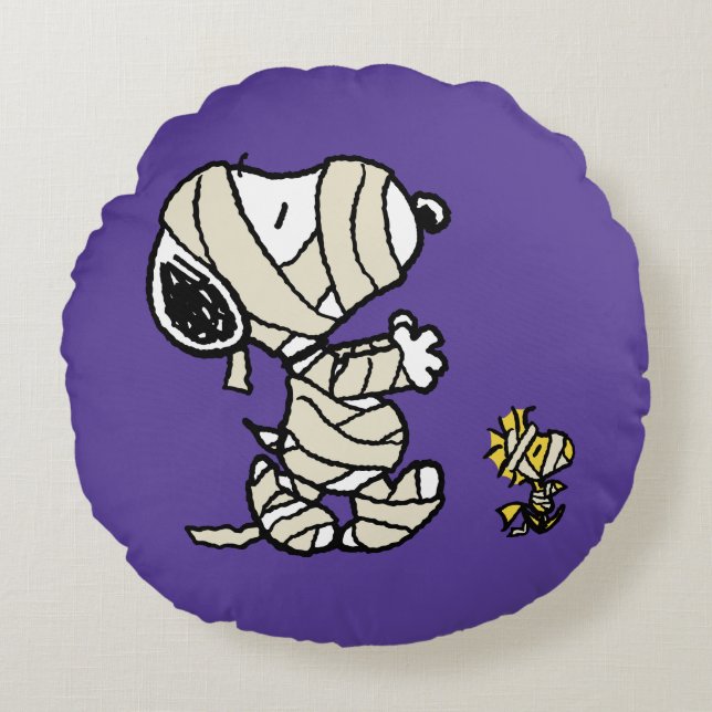 Peanuts | Snoopy and Woodstock Mummies Round Cushion (Front)